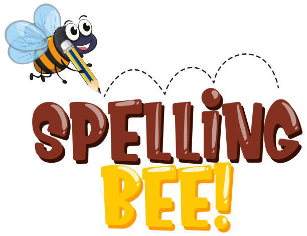 an image of a smiling, cartoon bee with a pencil, over the words "Spelling Bee!"